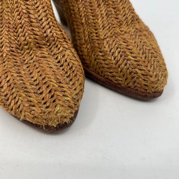 Matt Bernson Brown Woven Raffia Ankle Booties | Size 7 - Picture 10 of 11